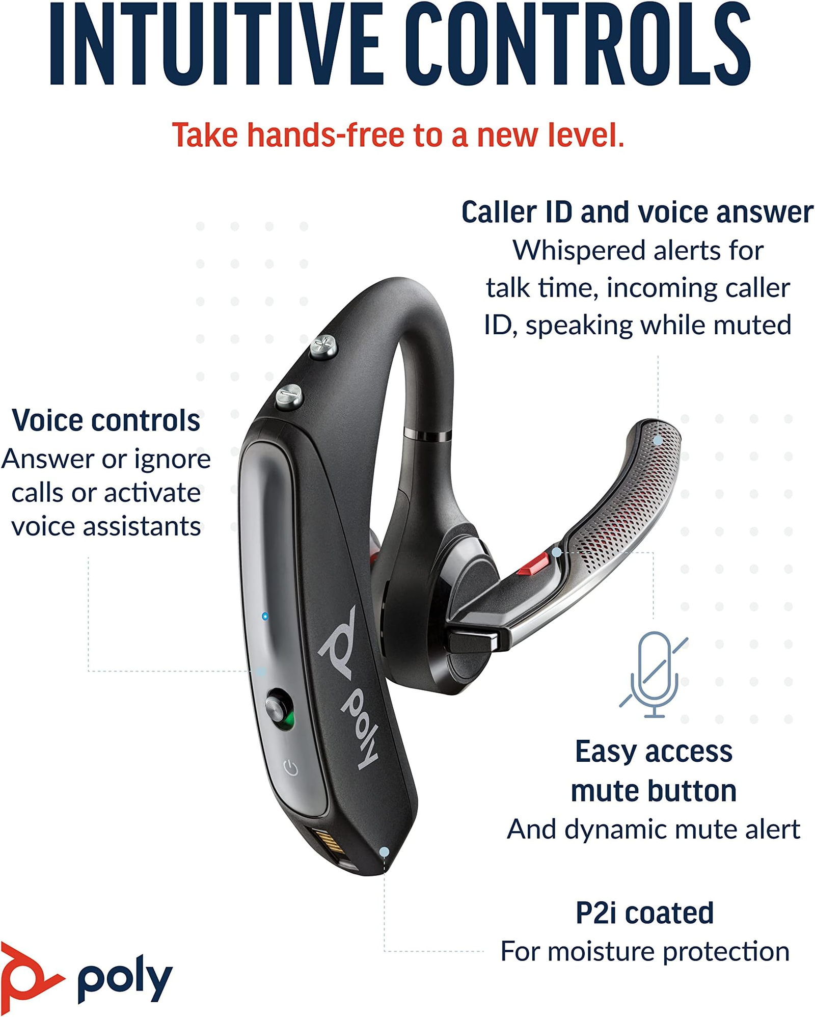 Poly Voyager 5200 UC – Professional Bluetooth Headset with 4-Mic Noise Cancellation & WindSmart Technology 4 Poly Voyager 5200 UC – Professional Bluetooth Headset with 4-Mic Noise Cancellation & WindSmart Technology - Image 4